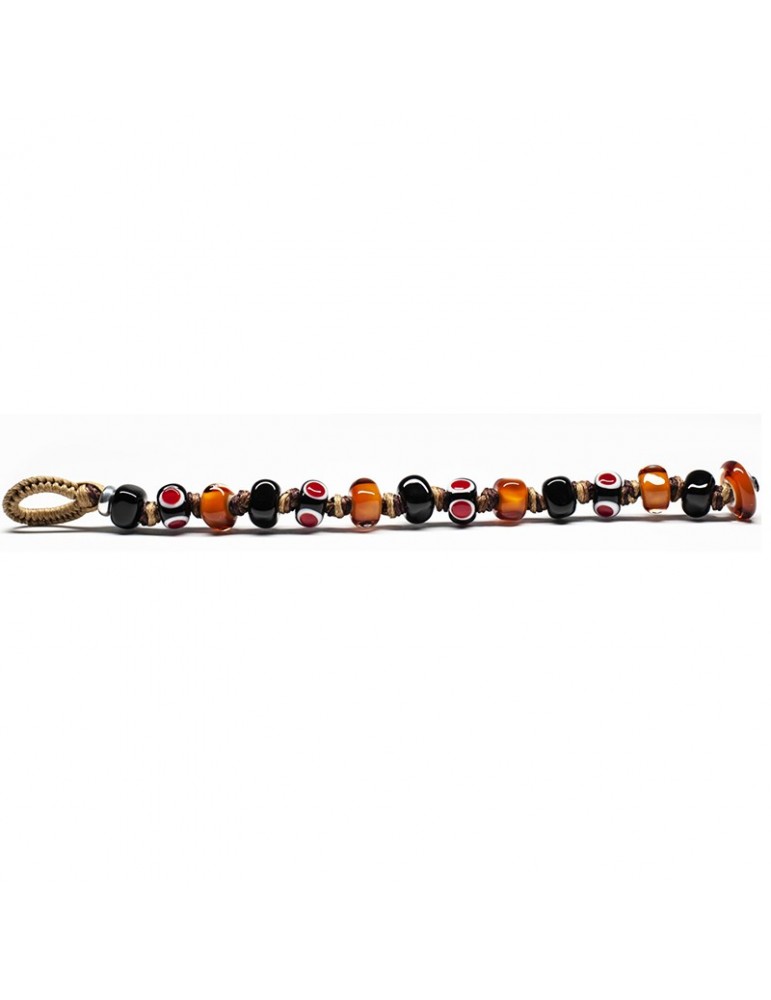 Bracciale Moi - Miele - Vetro di Murano - Nere - Arancioni - MIELE