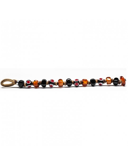 Bracciale Moi - Miele - Vetro di Murano - Nere - Arancioni - MIELE