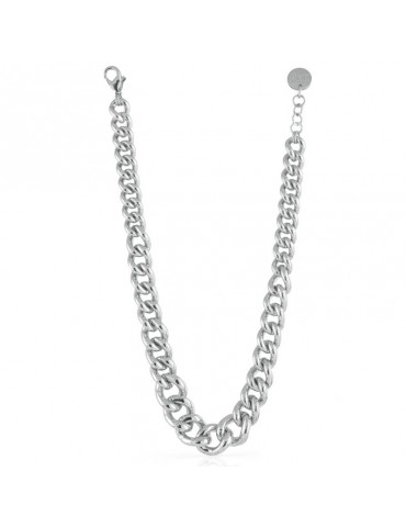 Collana Unoaerre Donna - in Bronzo Bianco Catena Grumetta 43 cm - 0