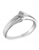 Salvini Woman's Ring - Solitaire in 18K White Gold with Natural Diamond 0.17 ct - 0
