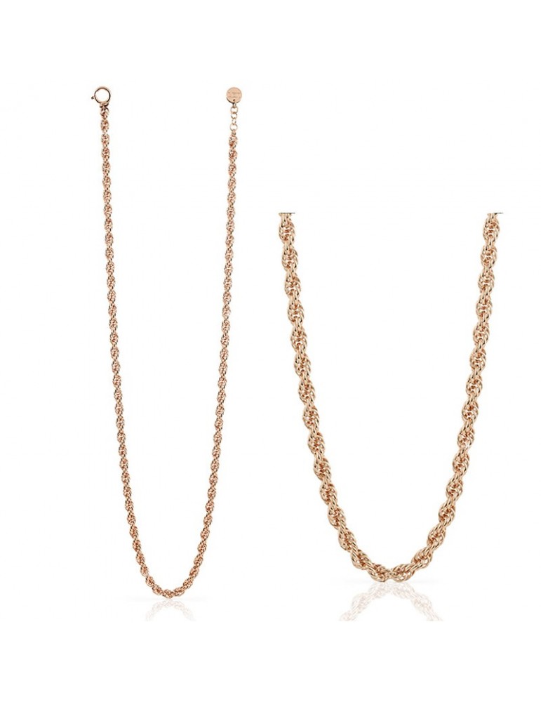 Collana Unoaerre Donna - in Bronzo Rosa Catena Lunga 90 cm - 0