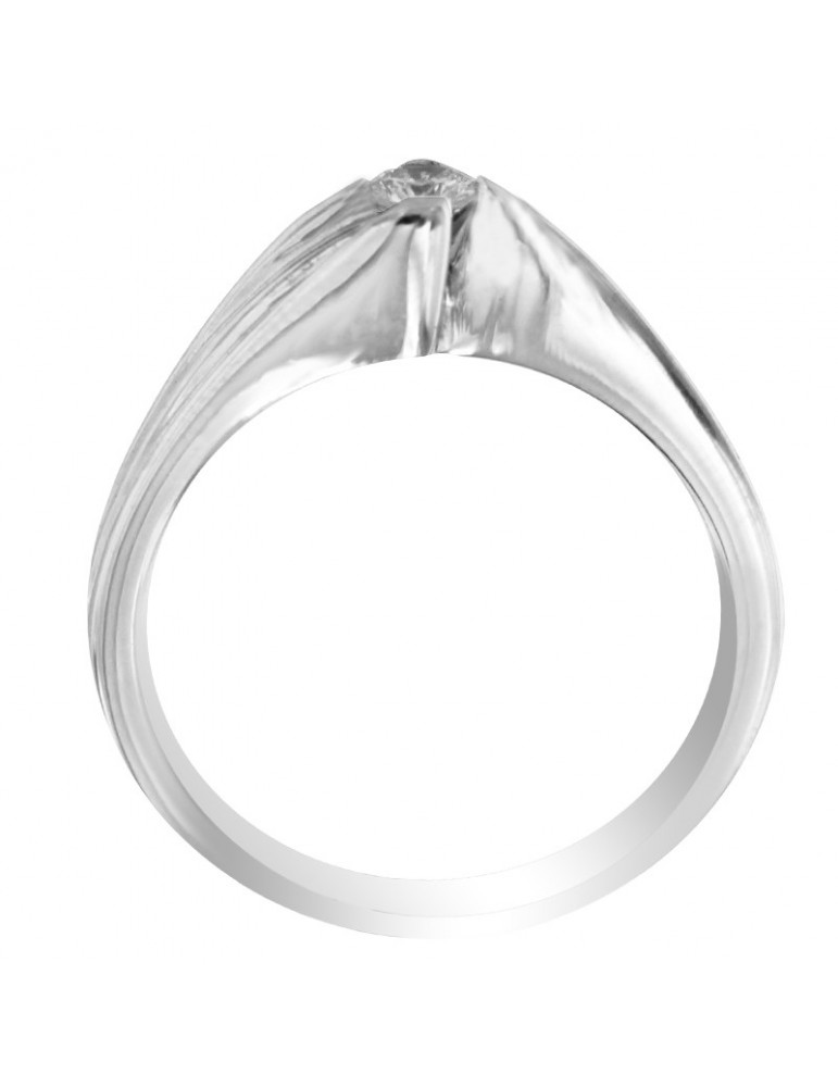 Salvini Woman's Ring - Solitaire in 18K White Gold with Natural Diamond 0.17 ct - 0