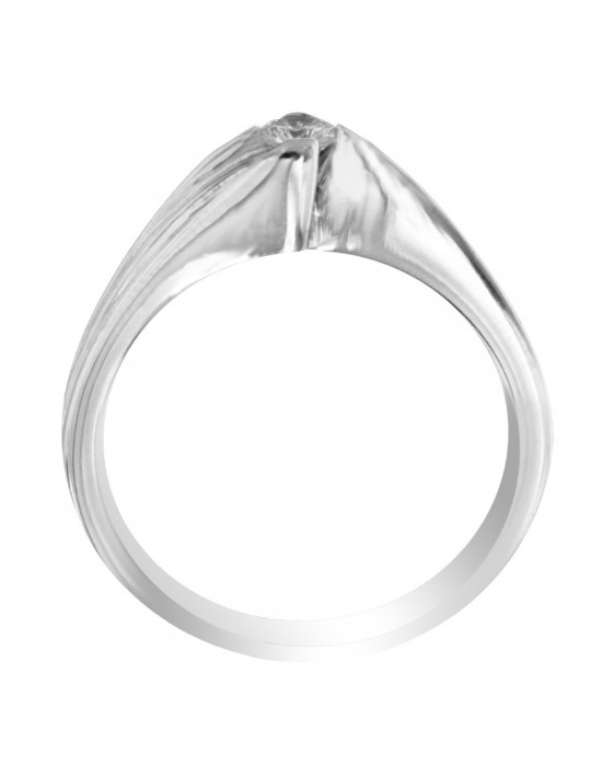 Salvini Woman's Ring - Solitaire in 18K White Gold with Natural Diamond 0.17 ct - 0
