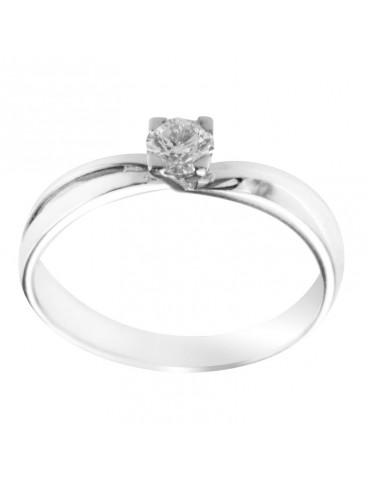 Salvini Woman's Ring - Solitaire in 18K White Gold with Natural Diamond 0.26 ct - 0 2