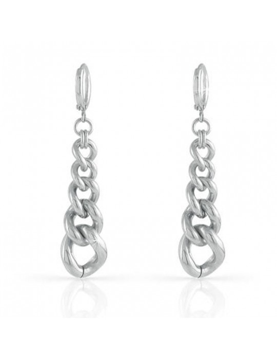 Unoaerre Woman's Earrings - Curb White Bronze Pendants - 0