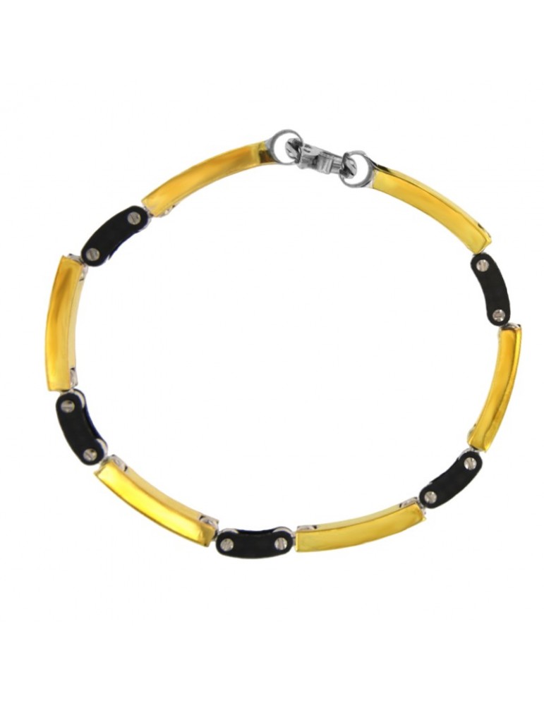 Arkano Bracelet - in 18K Yellow Gold and Carbon Fiber - 0