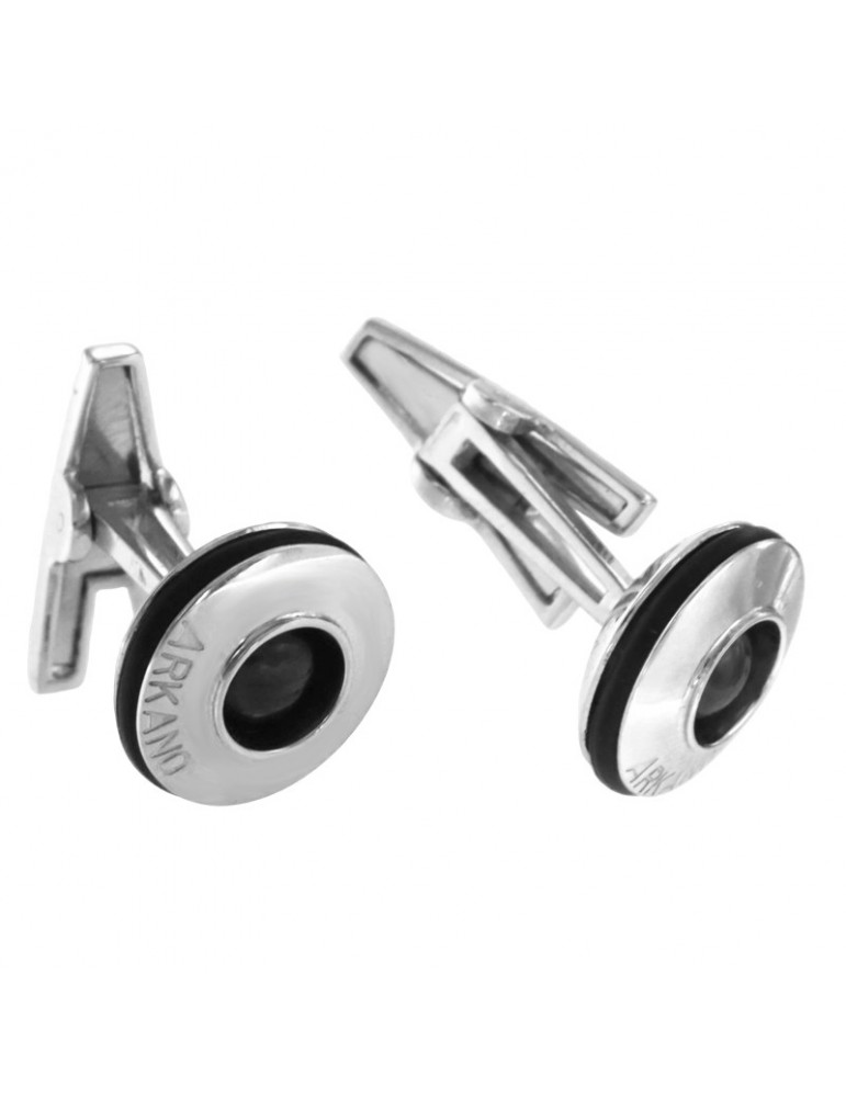 Gemelli Arkano - Tondi - Oro Bianco 18 Carati - Perla Nera - 1GE6006POB