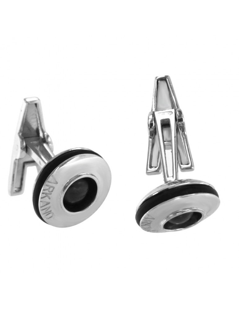 Gemelli Arkano - Tondi - Oro Bianco 18 Carati - Perla Nera - 1GE6006POB