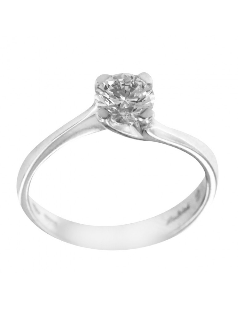 Salvini Woman's Ring - Solitaire in 18K White Gold with Natural Diamond 0.75 ct - 0