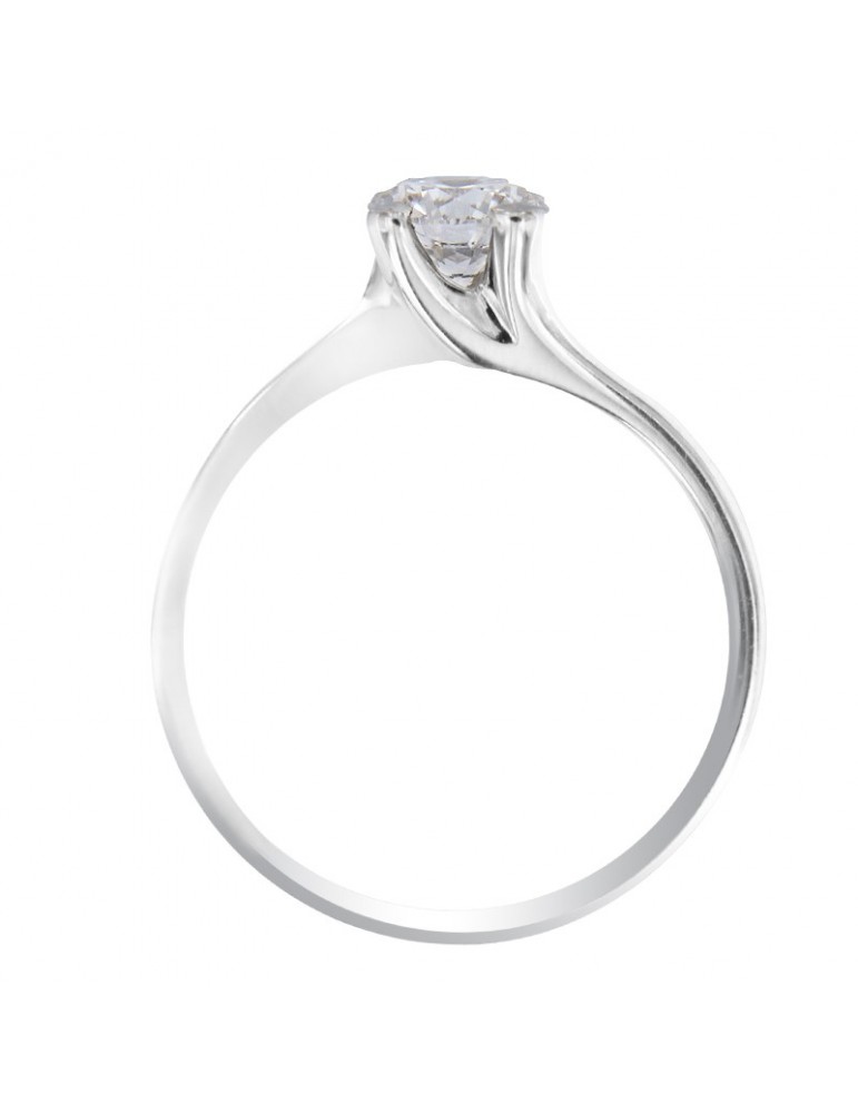 Salvini Woman's Ring - Solitaire in 18K White Gold with Natural Diamond 0.75 ct - 0