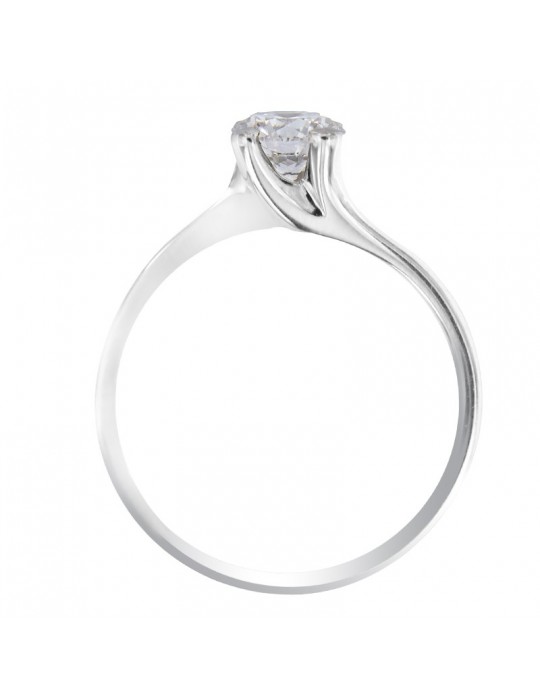 Salvini Woman's Ring - Solitaire in 18K White Gold with Natural Diamond 0.75 ct - 0