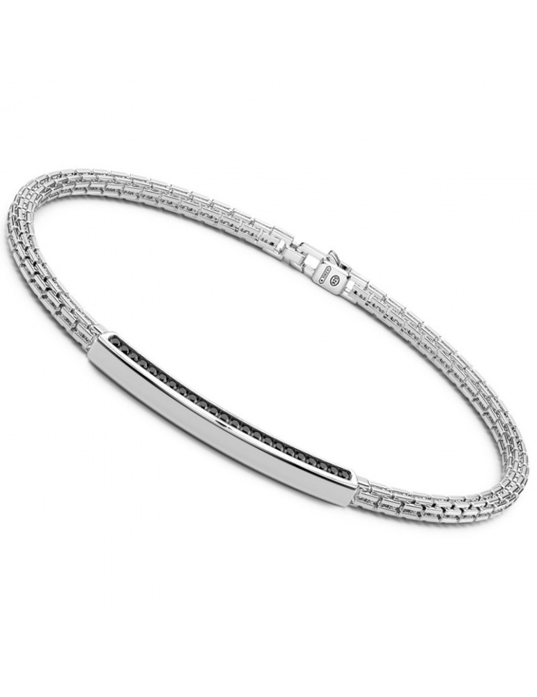 Bracciale Zancan - Insignia 925 - Targa Centrale -Spinelli Neri-ESB154