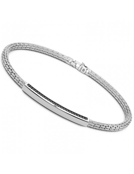 Bracciale Zancan - Insignia 925 - Targa Centrale -Spinelli Neri-ESB154