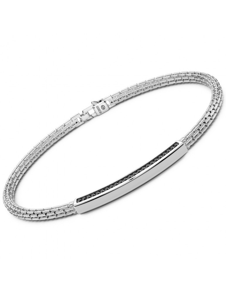 Bracciale Zancan - Insignia 925 - Targa Centrale -Spinelli Neri-ESB154