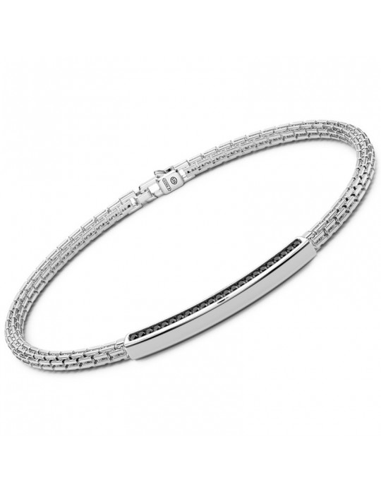Bracciale Zancan - Insignia 925 - Targa Centrale -Spinelli Neri-ESB154