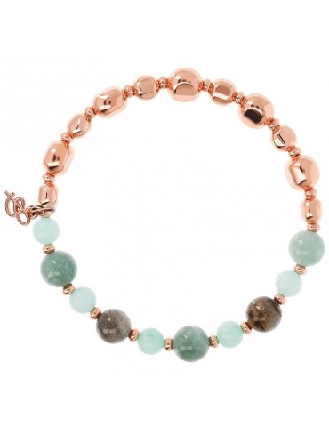 Bronzallure Bracelet -Variegata-Rose Gold-Green Spheres-WSBZ02091.GREEN 2