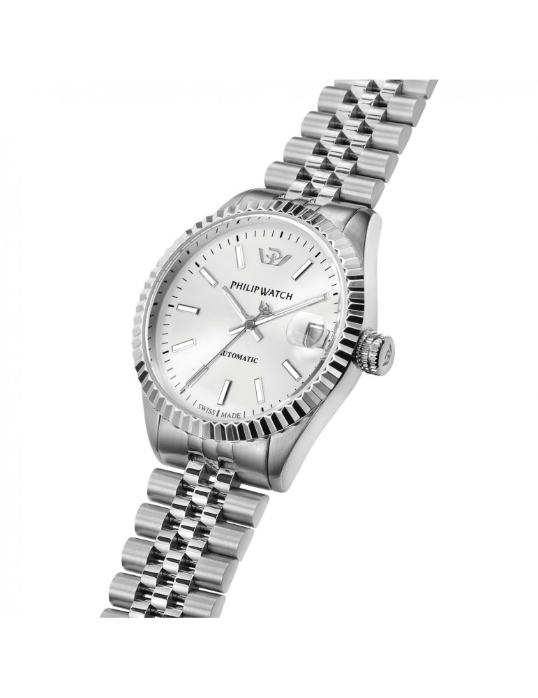 Orologio Philip Watch - Caribe - Automatico 35mm Argento Bianco - R8223597508
