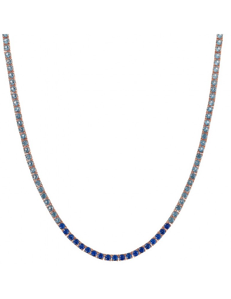 Bronzallure Necklace - Altissima -Tennis-Blue Stones-WSBZ02115.MULTIBLUE