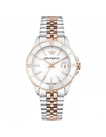 Philip Watch for Women - Caribe Time and Date 35mm Rose Gold White - 0