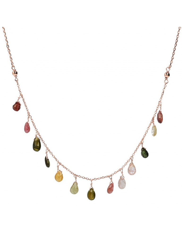 Bronzallure Necklace - Variegated - Drops-Tourmaline Pendants-WSBZ02116.TO