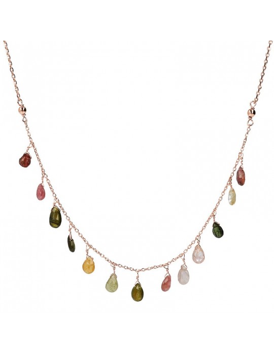 Bronzallure Necklace - Variegated - Drops-Tourmaline Pendants-WSBZ02116.TO