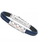 Zancan Bracelet - Spring - Blue Leather-Targa-Viti Rose Gold 18 Kt-ESB297R