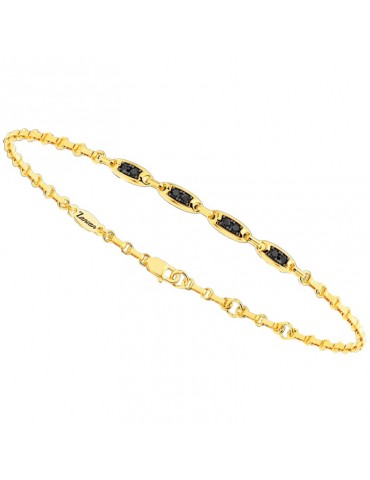 Zancan Bracelet - Insignia Gold-18 kt Yellow Gold-Black Diamonds-UB018G
