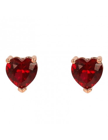 Bronzallure Earrings - Altissima - Heart - Red CZ - WSBZ02113.RED