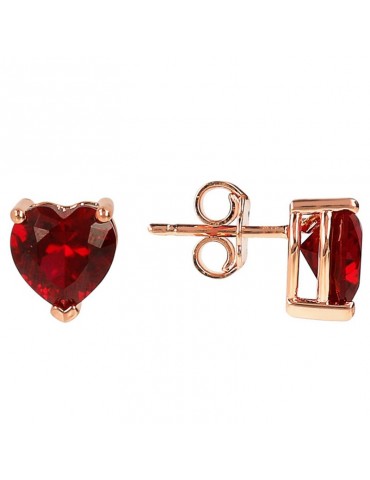 Bronzallure Earrings - Altissima - Heart - Red CZ - WSBZ02113.RED 2