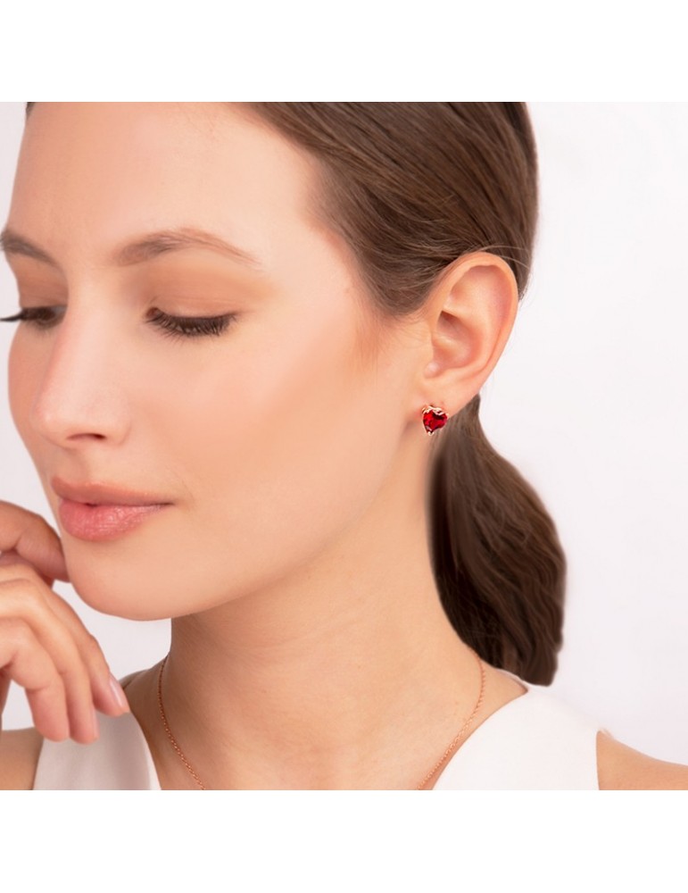 Orecchini Bronzallure - Altissima - Cuore - CZ Rosso - WSBZ02113.RED