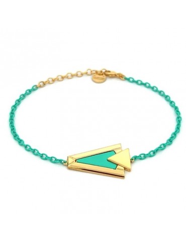 Valentina Ferragni Bracelet - Febe Golden and Aqua Green Chain - 0