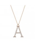 Buonocore Necklace - You Are 2.0 in 18K Rose Gold with Large Letter A and 0.55 ct Natural Diamonds - 0
