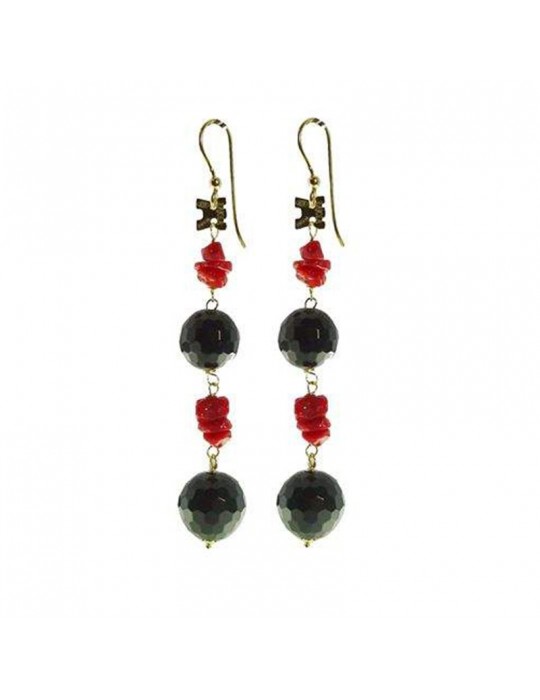 Orecchini Rajola - Lipari - Pendenti - Onice - Corallo Rosso - 4516443