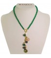 Rajola Necklace for Woman - Basel with Green Pearls and Pendant Cameo
