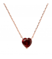 Bronzallure Necklace for Woman - Altissima Rose Gold with Cubic Zirconia Red Heart