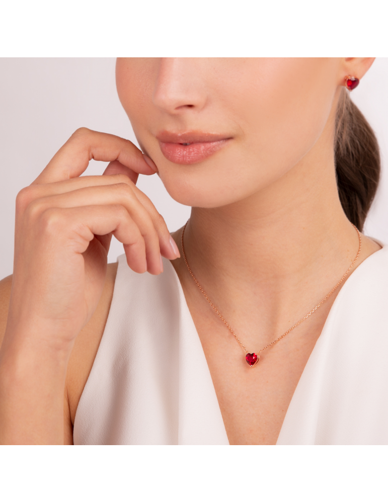 Necklace Bronzallure-Altissima-Red Heart-Cubic Zirconia-WSBZ02096.RED