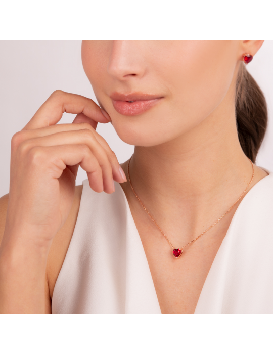 Necklace Bronzallure-Altissima-Red Heart-Cubic Zirconia-WSBZ02096.RED