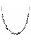 Bronzallure Necklace - Variegated - Rose Gold-Black Spinels-WSBZ02111.BS
