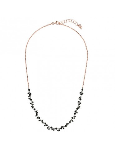 Bronzallure Necklace - Variegated - Rose Gold-Black Spinels-WSBZ02111.BS 2