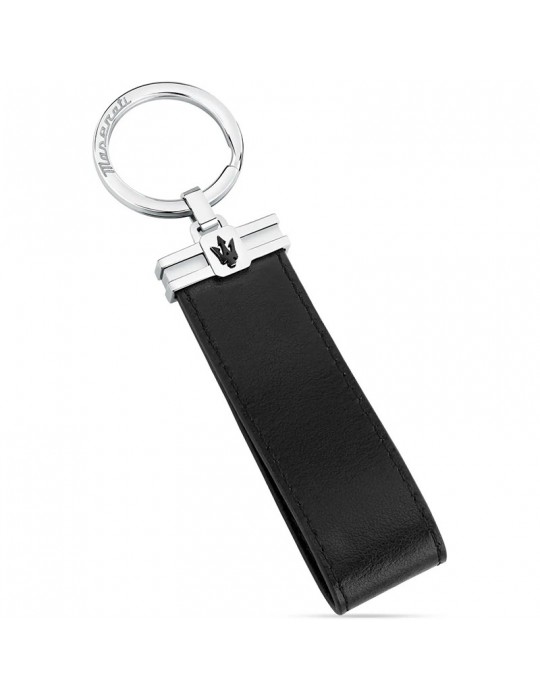 Maserati Keyring - Keyrings - 316L Steel - Black Leather-KMU2230102