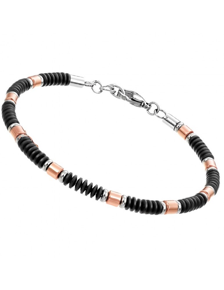 Bracciale Zancan - Hi-Teck - Acciaio 316L - PVD Nero - Rose  - UHB092
