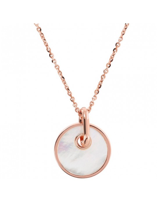 Bronzallure Necklace - Alba - Round Neck - Flat Pearl - WSBZ02085.WM