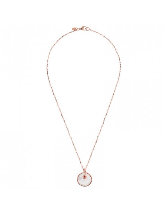 Bronzallure Necklace - Alba - Round Neck - Flat Pearl - WSBZ02085.WM