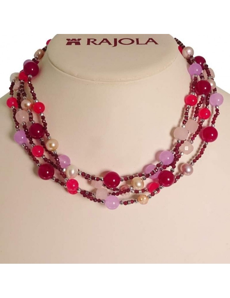 Rajola Necklace - Candy - Multistrand - Rose Quartz - Mother of Pearl - 544252