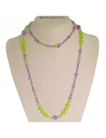 Rajola Necklace - Ilenia - Lavender Amethyst - Green Jade - 544278L