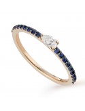 Anello Buonocore - Playful - Oro Rosa - Zaffiri Blu - Diamante Goccia - 1282A07MP