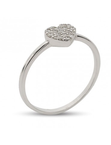 Buonocore - Hope ring in 18K White Gold Heart with White Diamonds 0.14 ct - 0