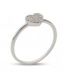 Buonocore - Hope ring in 18K White Gold Heart with White Diamonds 0.14 ct - 0