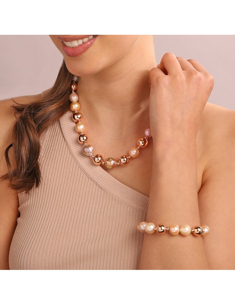 Collana Bronzallure - Maxima - Pepite - Perle - 12-14 mm -WSBM00010.MC