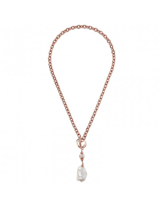 Bronzallure Necklace - Maxima - Baroque Pearl Pendant - WSBZ01690WPRL